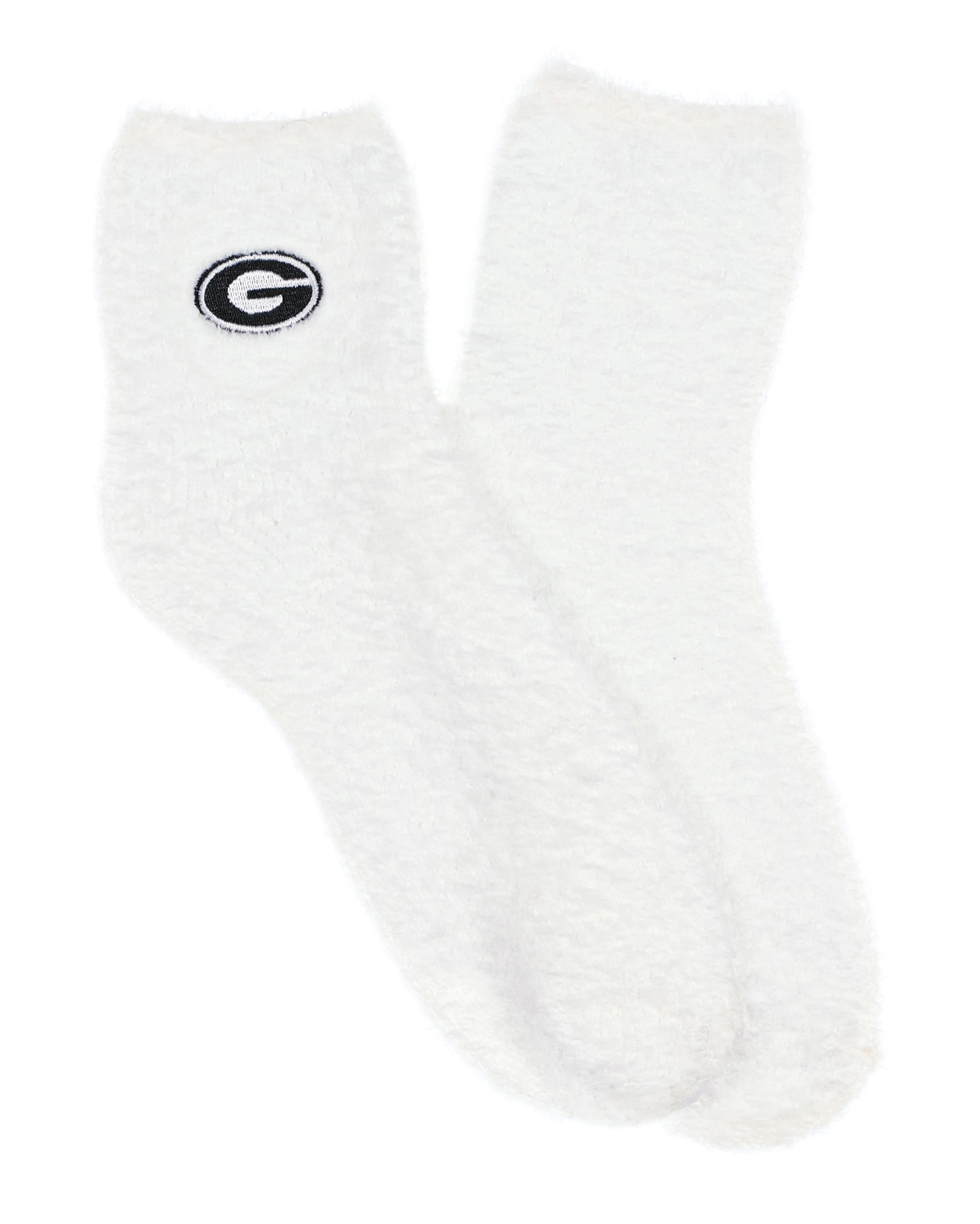 University Collegiate Socks Logo Design Adult Fuzzy Quarter Crew Sock