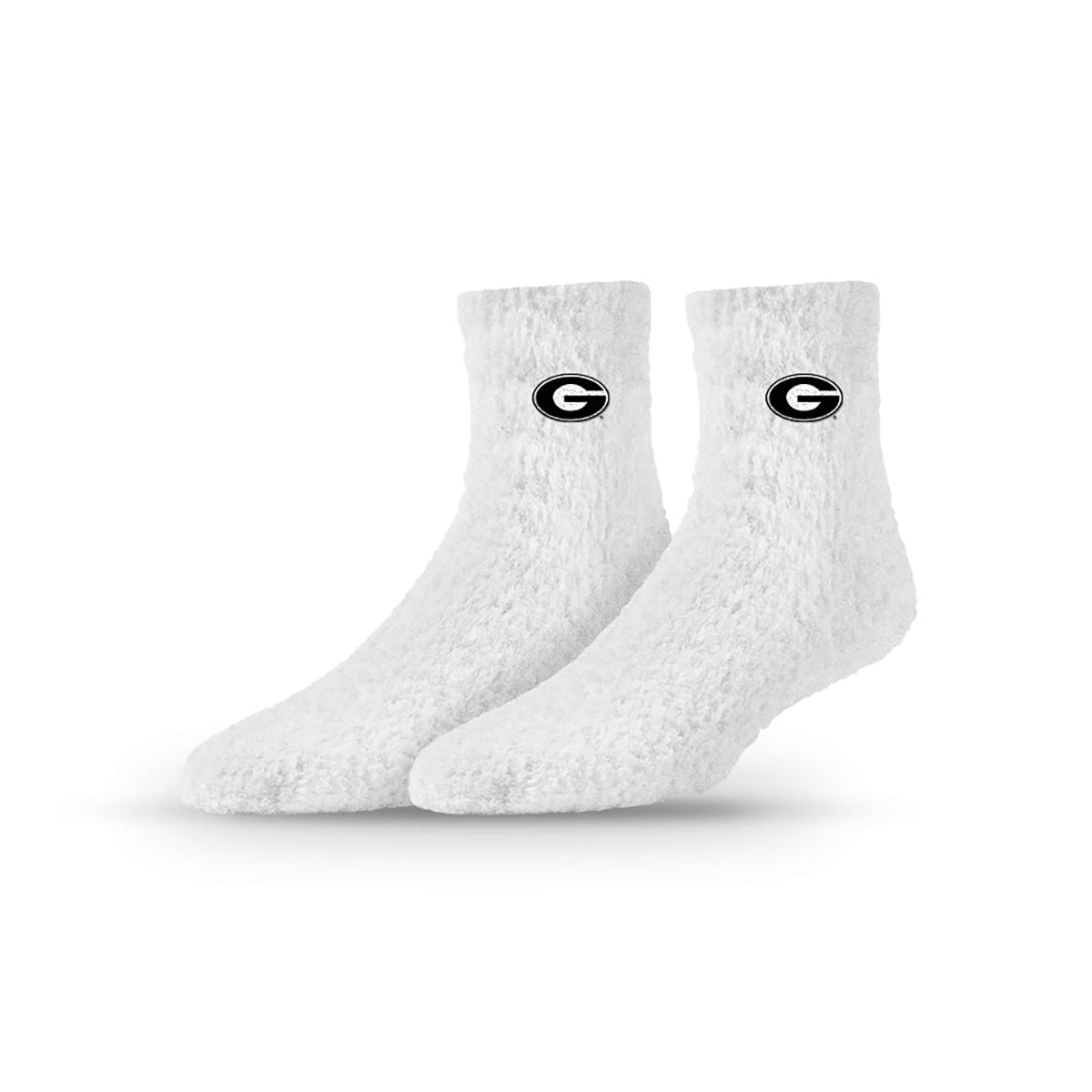 University Collegiate Socks Logo Design Adult Fuzzy Quarter Crew Sock