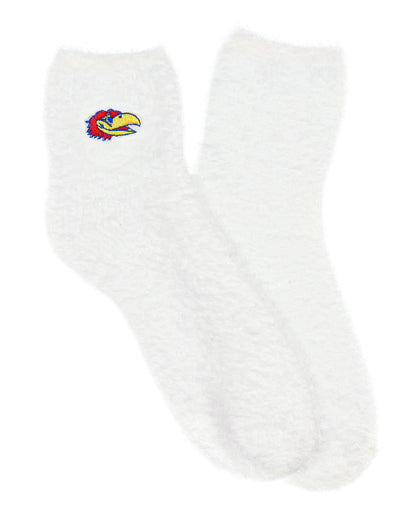 University Collegiate Socks Logo Design Adult Fuzzy Quarter Crew Sock