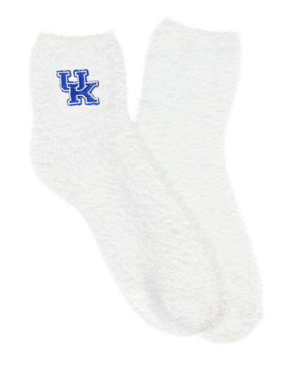 University Collegiate Socks Logo Design Adult Fuzzy Quarter Crew Sock