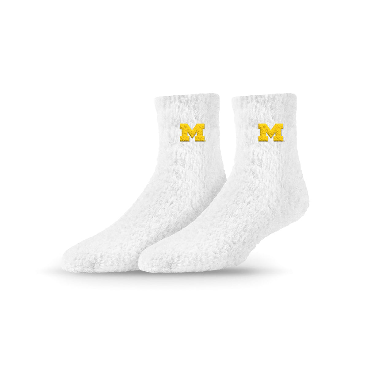 University Collegiate Socks Logo Design Adult Fuzzy Quarter Crew Sock