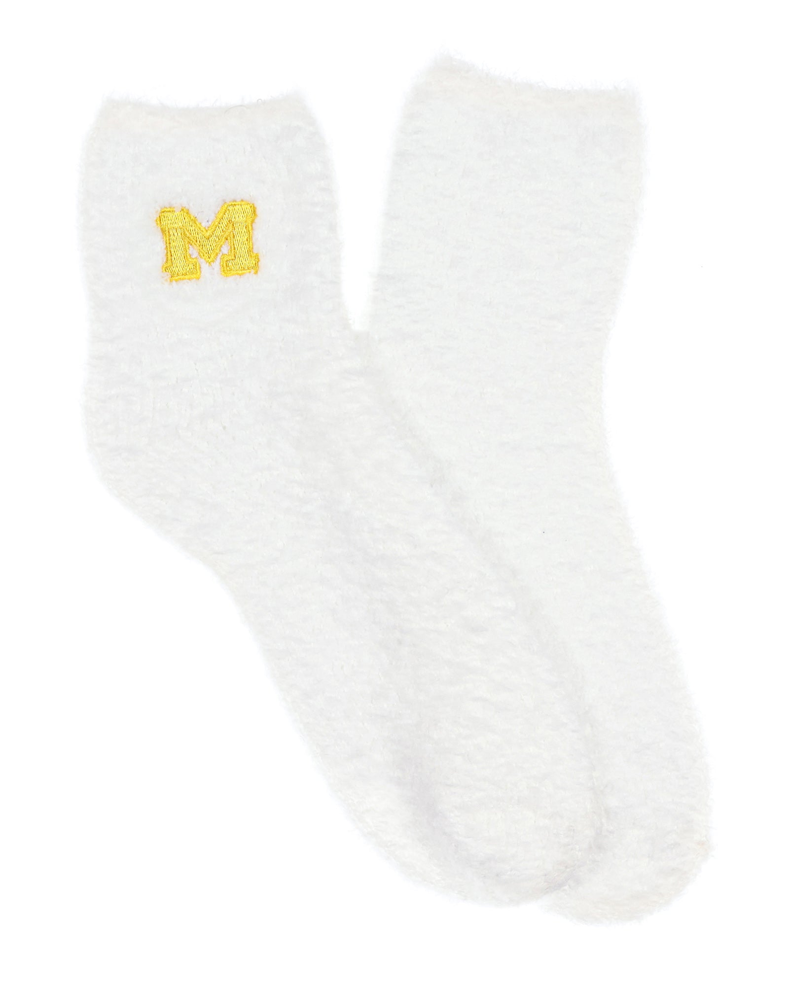 University Collegiate Socks Logo Design Adult Fuzzy Quarter Crew Sock