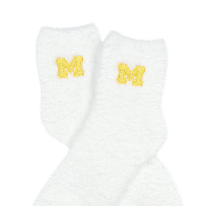 University Collegiate Socks Logo Design Adult Fuzzy Quarter Crew Sock