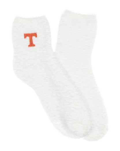 University Collegiate Socks Logo Design Adult Fuzzy Quarter Crew Sock