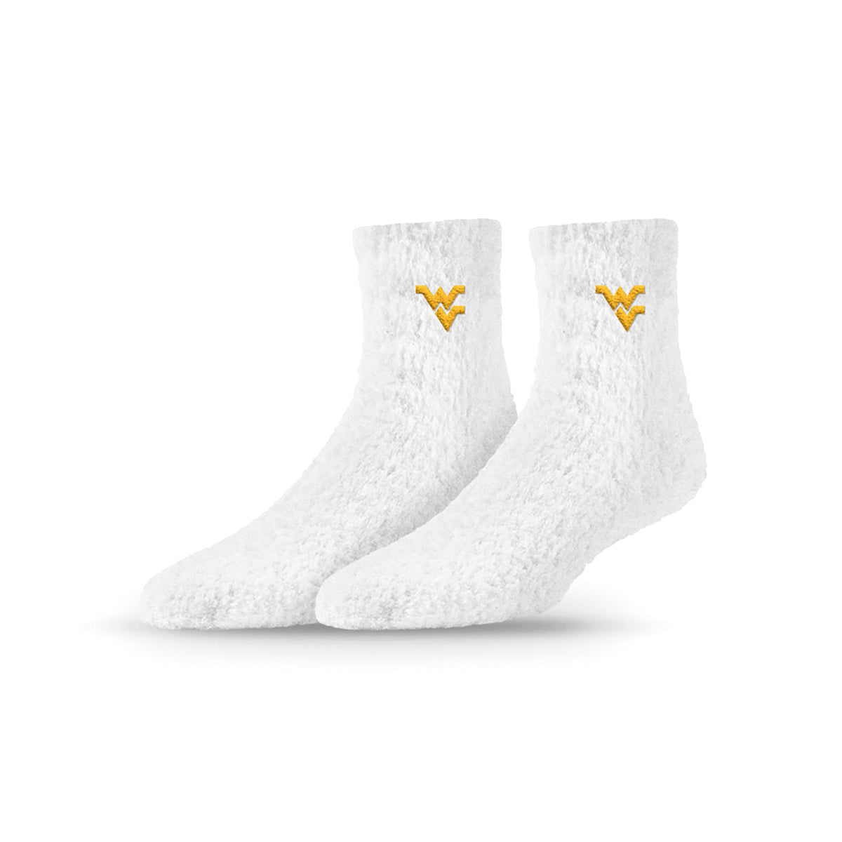 University Collegiate Socks Logo Design Adult Fuzzy Quarter Crew Sock