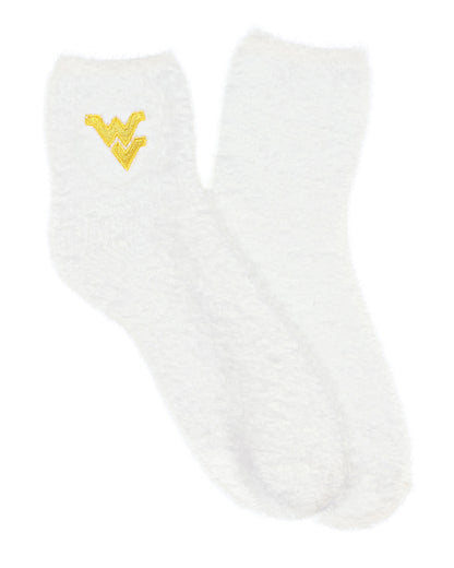 University Collegiate Socks Logo Design Adult Fuzzy Quarter Crew Sock