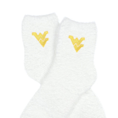 University Collegiate Socks Logo Design Adult Fuzzy Quarter Crew Sock
