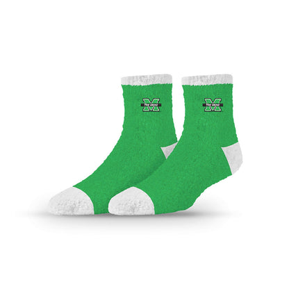University Collegiate Socks Logo Design Adult Fuzzy Quarter Crew Sock