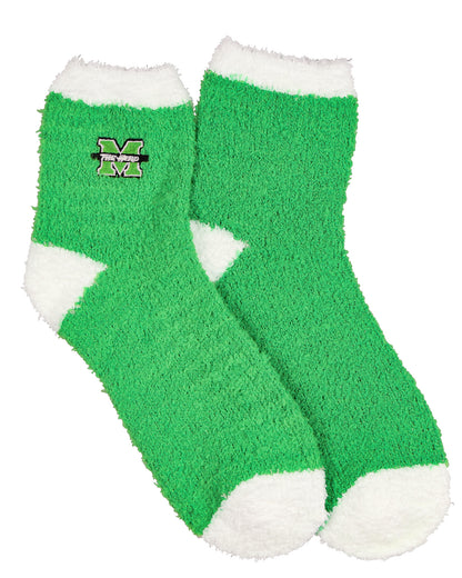 University Collegiate Socks Logo Design Adult Fuzzy Quarter Crew Sock
