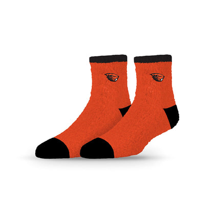 University Collegiate Socks Logo Design Adult Fuzzy Quarter Crew Sock