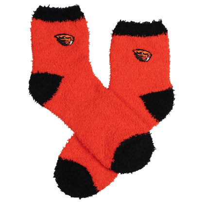 University Collegiate Socks Logo Design Adult Fuzzy Quarter Crew Sock