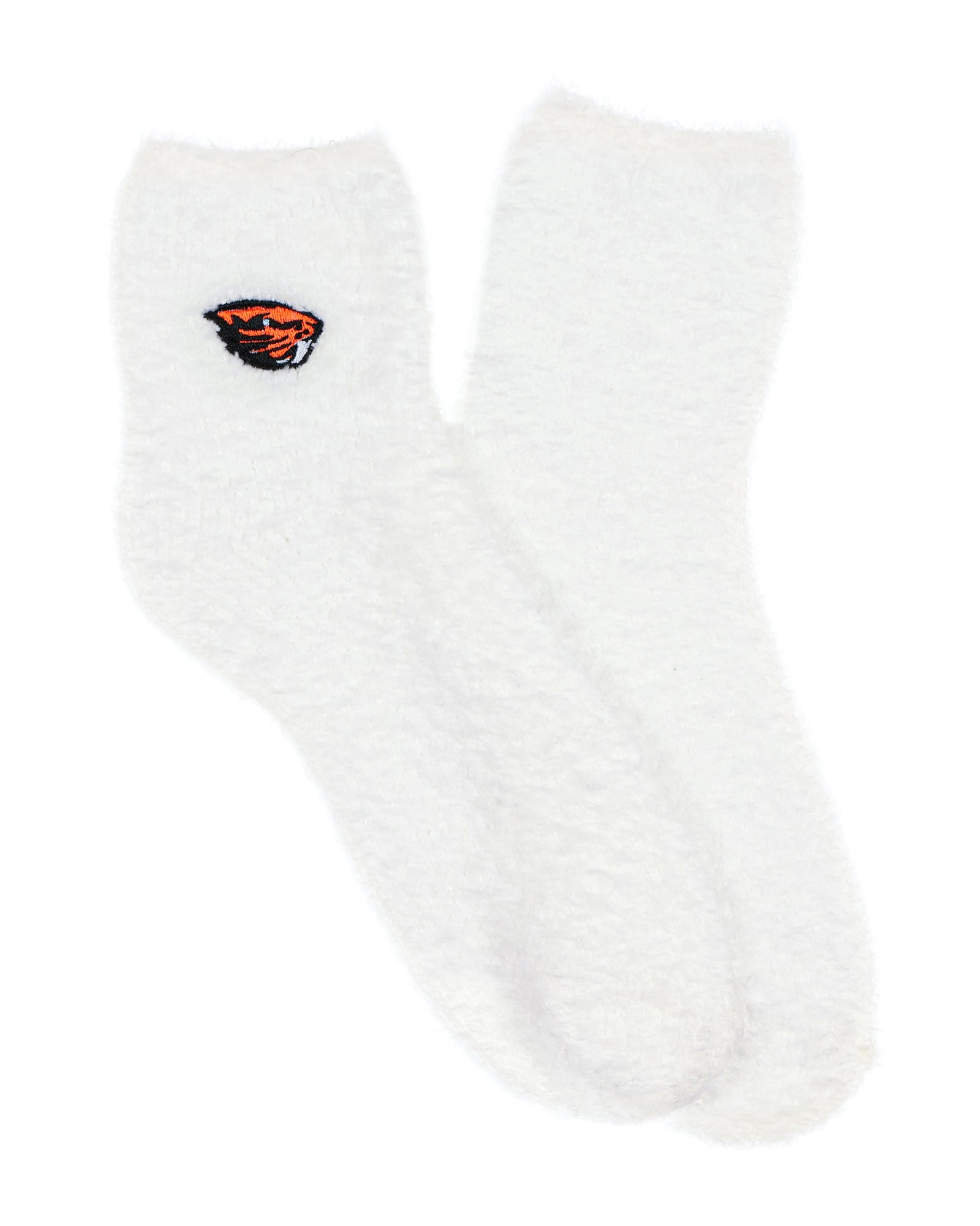 University Collegiate Socks Logo Design Adult Fuzzy Quarter Crew Sock
