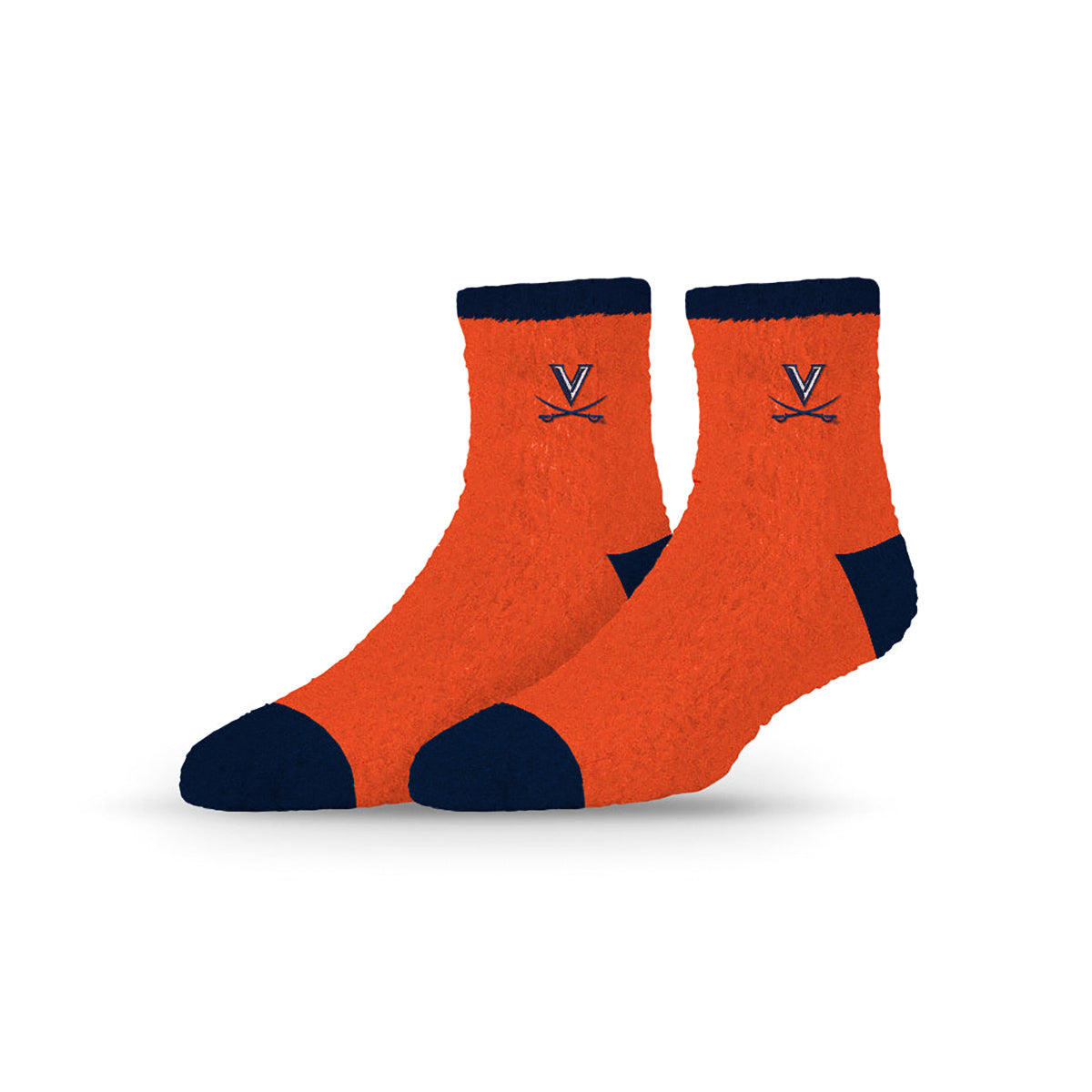 University Collegiate Socks Logo Design Adult Fuzzy Quarter Crew Sock