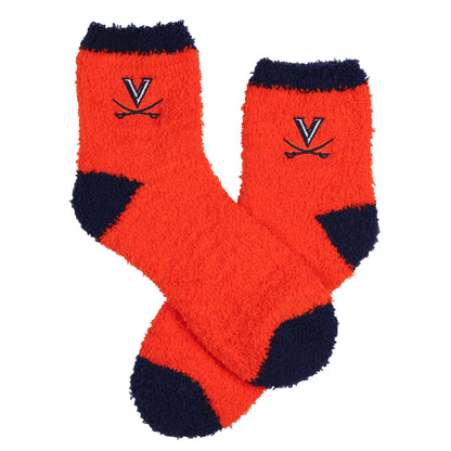 University Collegiate Socks Logo Design Adult Fuzzy Quarter Crew Sock