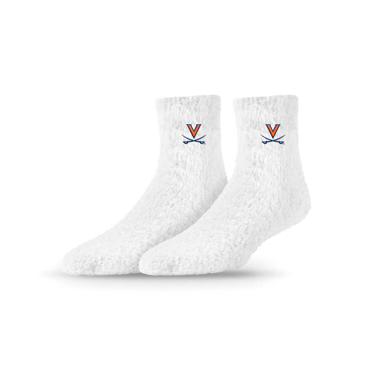 University Collegiate Socks Logo Design Adult Fuzzy Quarter Crew Sock