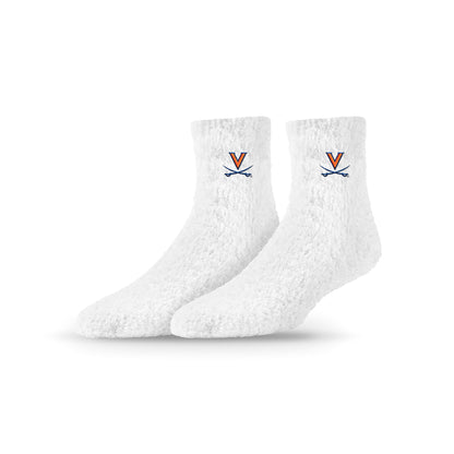 University Collegiate Socks Logo Design Adult Fuzzy Quarter Crew Sock