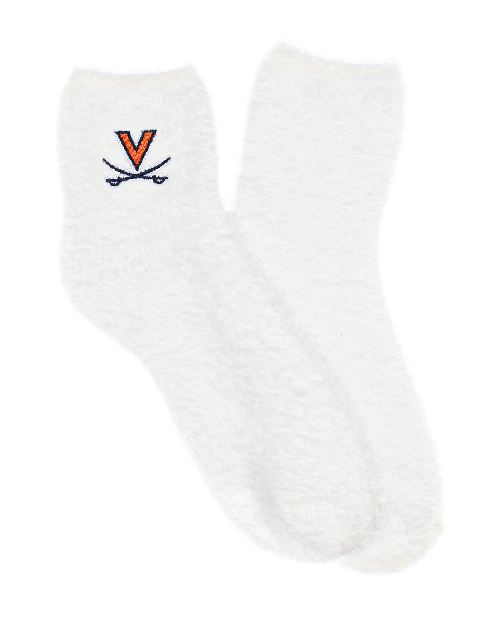 University Collegiate Socks Logo Design Adult Fuzzy Quarter Crew Sock