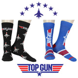 Top Gun Novelty Top Gun Fighter Jet 2-Pk Knit Men's Crew Socks Shoe Size 6-12