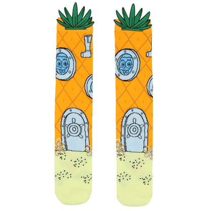 Spongebob Squarepants Socks Men's Pineapple Under the Sea 3D Crown Crew Socks