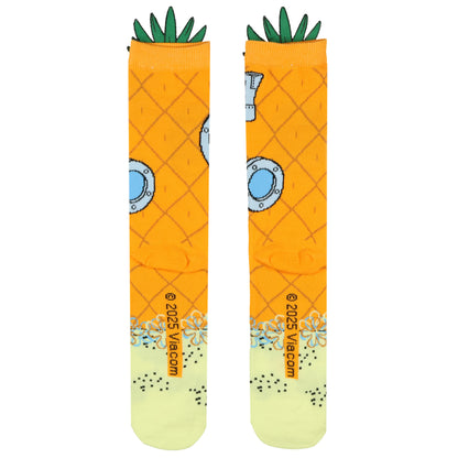 Spongebob Squarepants Socks Men's Pineapple Under the Sea 3D Crown Crew Socks