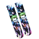 DC Comics Batman and Joker Socks Adult Allover Character Sublimated Design