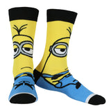 Minions Socks Men's 2-Pair Kevin Stuart Phil Designs Mid-Calf Crew Socks