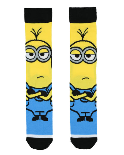 Minions Socks Men's 2-Pair Kevin Stuart Phil Designs Mid-Calf Crew Socks