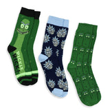 Rick and Morty Men's Pickle Rick 3 Pair Casual Crew Socks in Jar Container 6-12