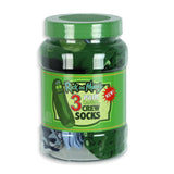 Rick and Morty Men's Pickle Rick 3 Pair Casual Crew Socks in Jar Container 6-12