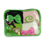 Wicked Elphaba and Glinda Women's 4 Pair Micro Cozy Socks in Cosmetic Bag 4-10