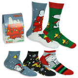 Peanuts Snoopy and Woodstock Adult 5 Pair Socks 2 Crew 3 Low Cut in Gift Box