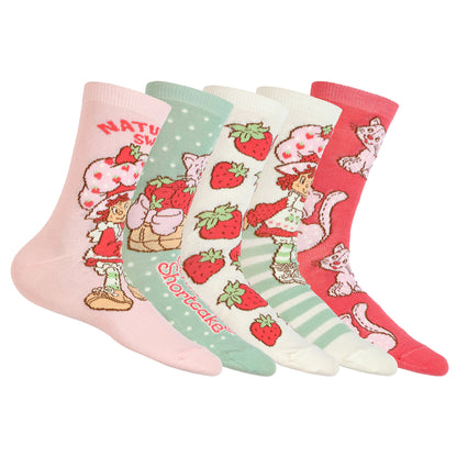 Strawberry Shortcake Naturally Sweet Women's 5-Pack Crew Socks, 5 Pairs
