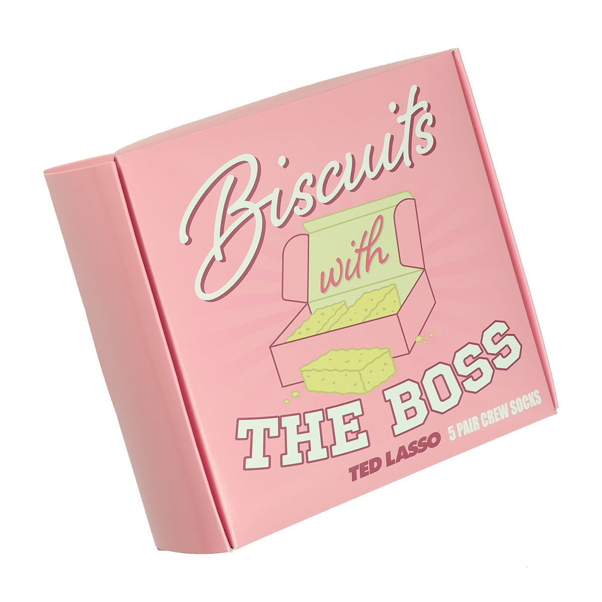 Ted Lasso Socks Biscuits With The Boss 5 Pair Crew Gift Box Set Shoe Size 6-12