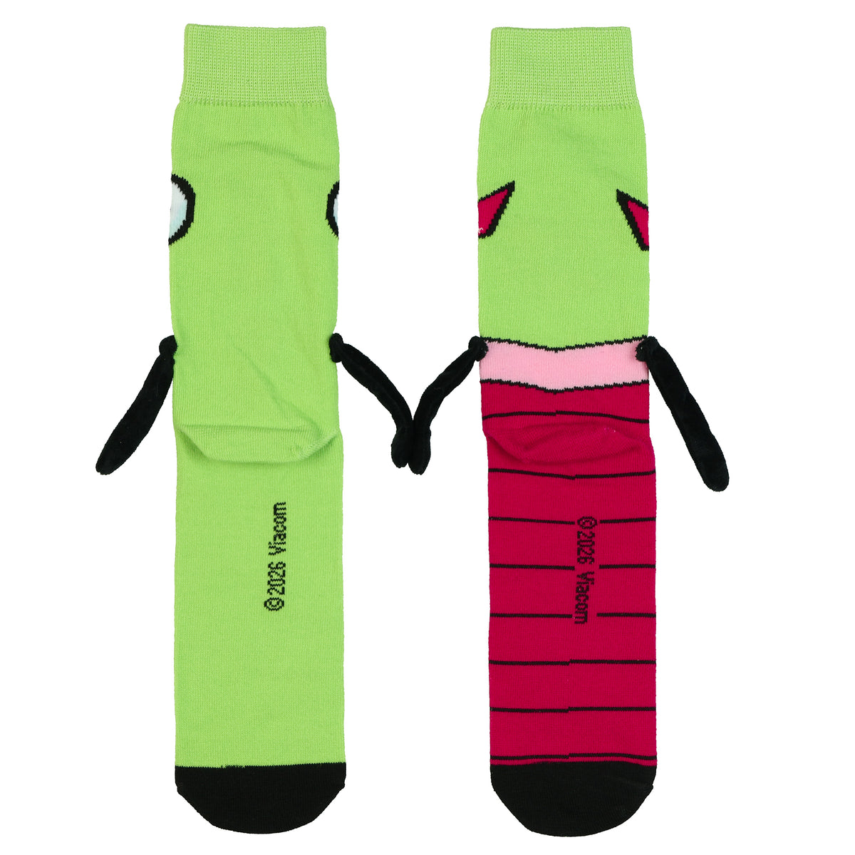 Nickelodeon Invader Zim and GIR Crew Socks 3D Novelty Hand Holding 1 Pair