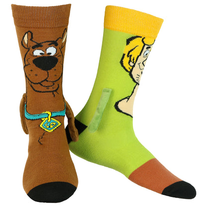 Scooby-Doo and Shaggy Crew Socks 3D Novelty Hand Holding 1 Pair