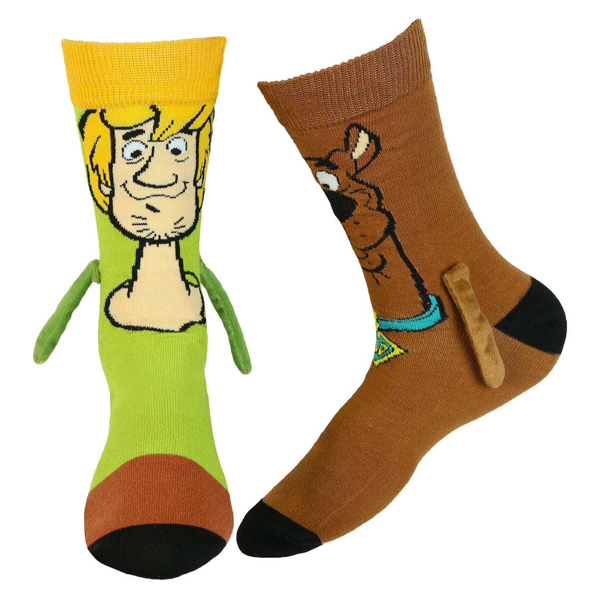 Scooby-Doo and Shaggy Crew Socks 3D Novelty Hand Holding 1 Pair