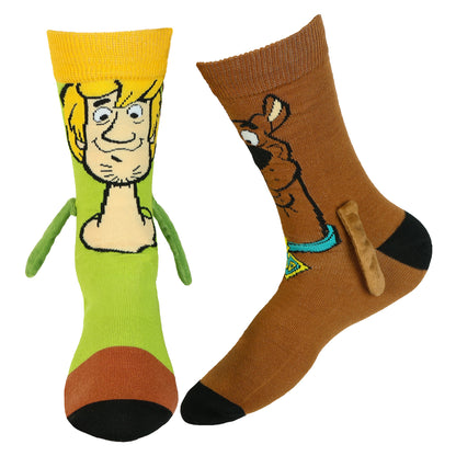 Scooby-Doo and Shaggy Crew Socks 3D Novelty Hand Holding 1 Pair