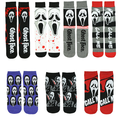 Ghostface Socks Men's Crew Ankle Sock Coffin Box Set 7 Pair Size 6-12