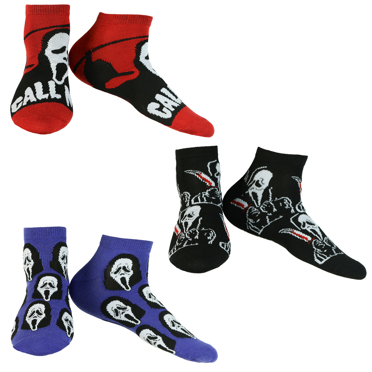 Ghostface Socks Men's Crew Ankle Sock Coffin Box Set 7 Pair Size 6-12
