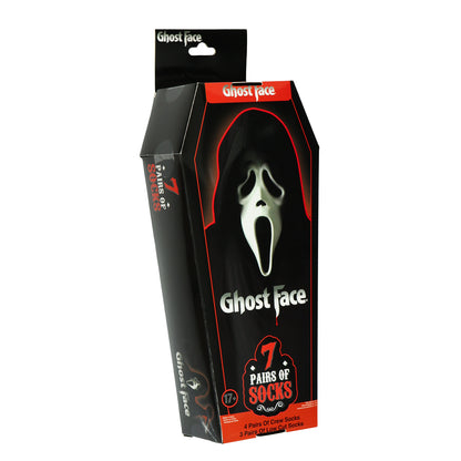 Ghostface Socks Men's Crew Ankle Sock Coffin Box Set 7 Pair Size 6-12