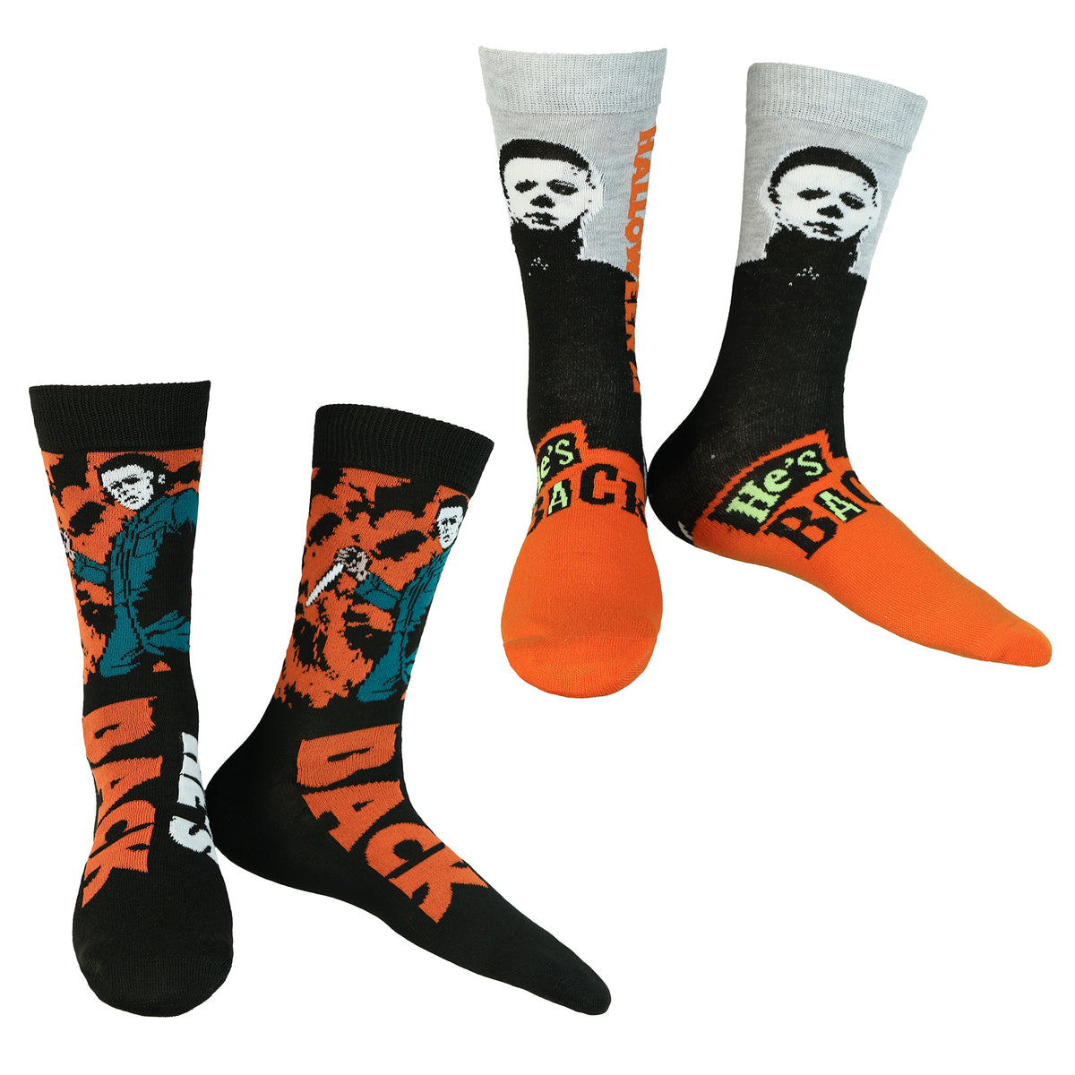 Halloween II Socks Michael Myers Men's Crew Ankle Sock Coffin Box 7 Pair