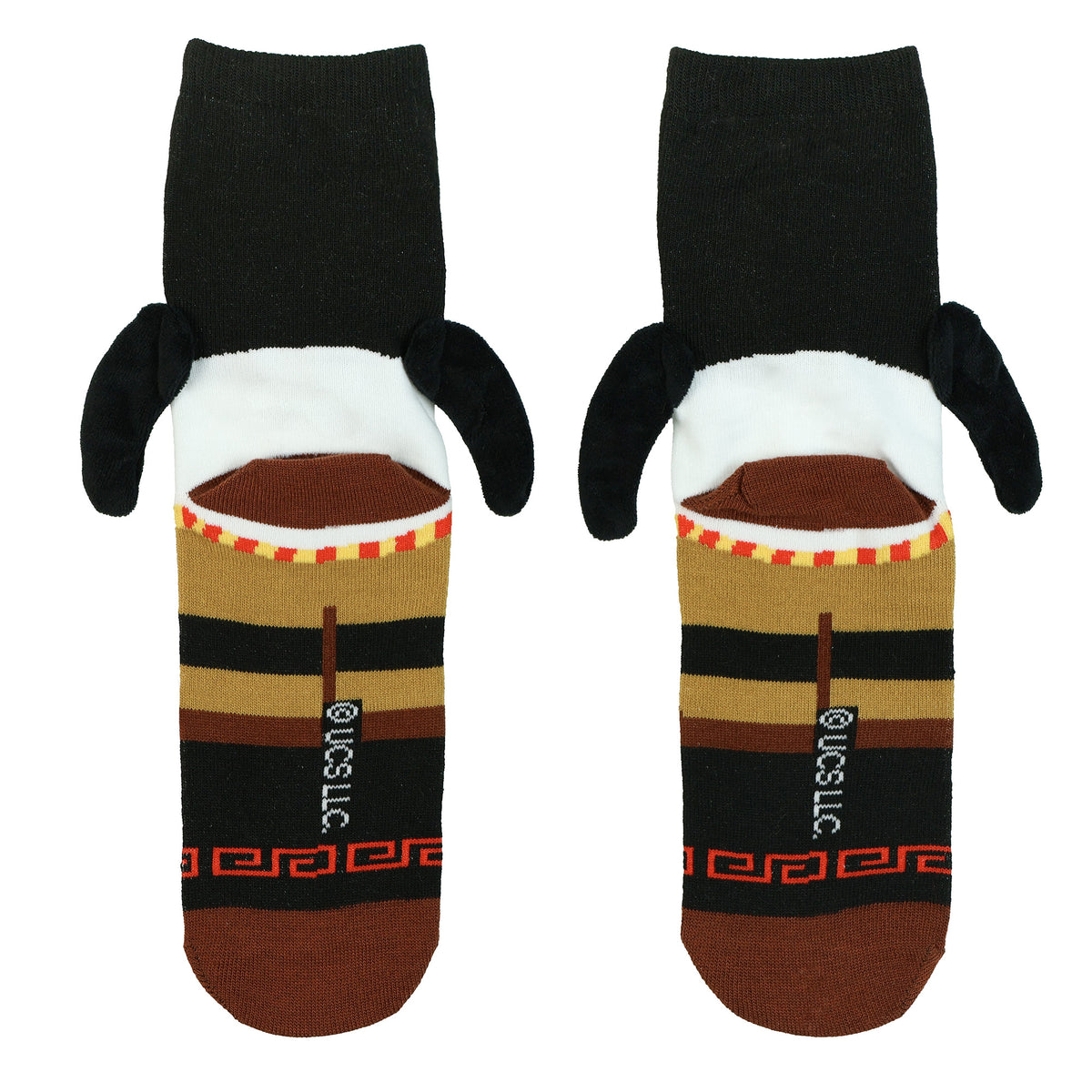 Kung Fu Panda Crew Socks Women's Po Ping 3D Plush Character 1 Pair OSFM