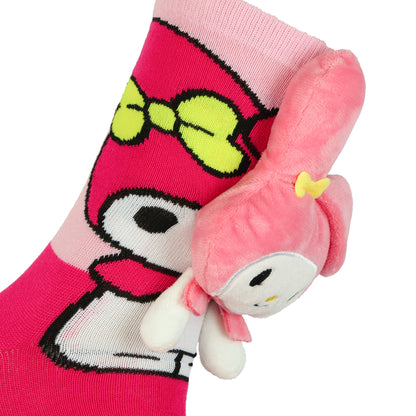 Sanrio My Melody Crew Socks Women's 3D Plush Character 1 Pair OSFM
