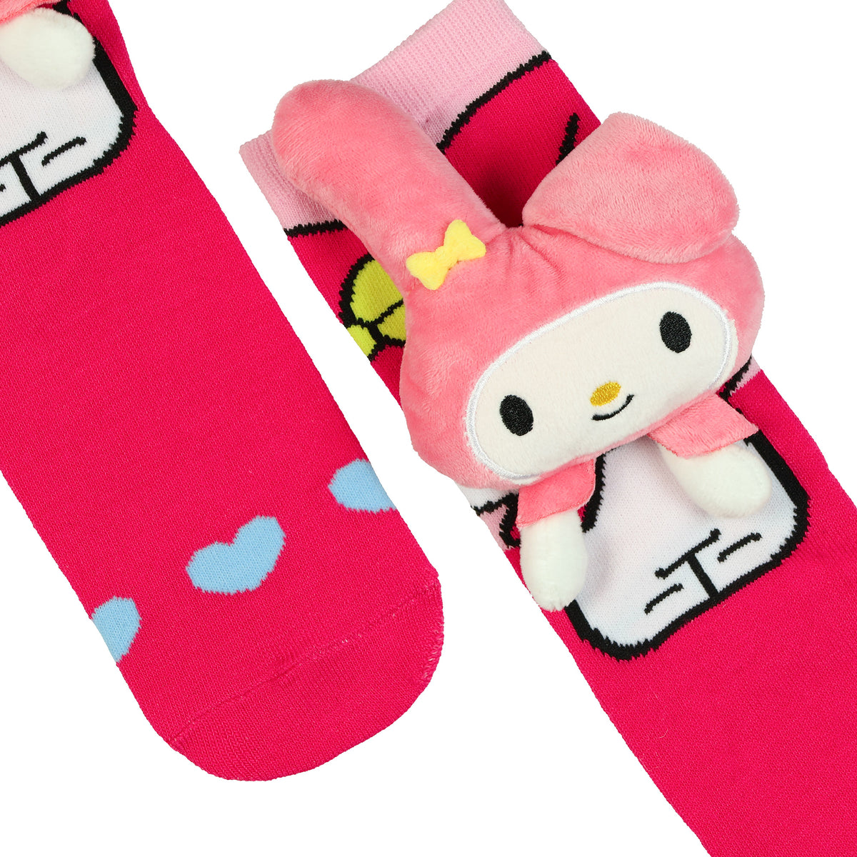 Sanrio My Melody Crew Socks Women's 3D Plush Character 1 Pair OSFM