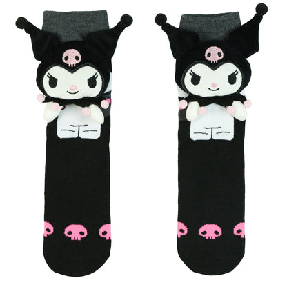 Sanrio Kuromi Crew Socks Women's 3D Plush Character 1 Pair OSFM