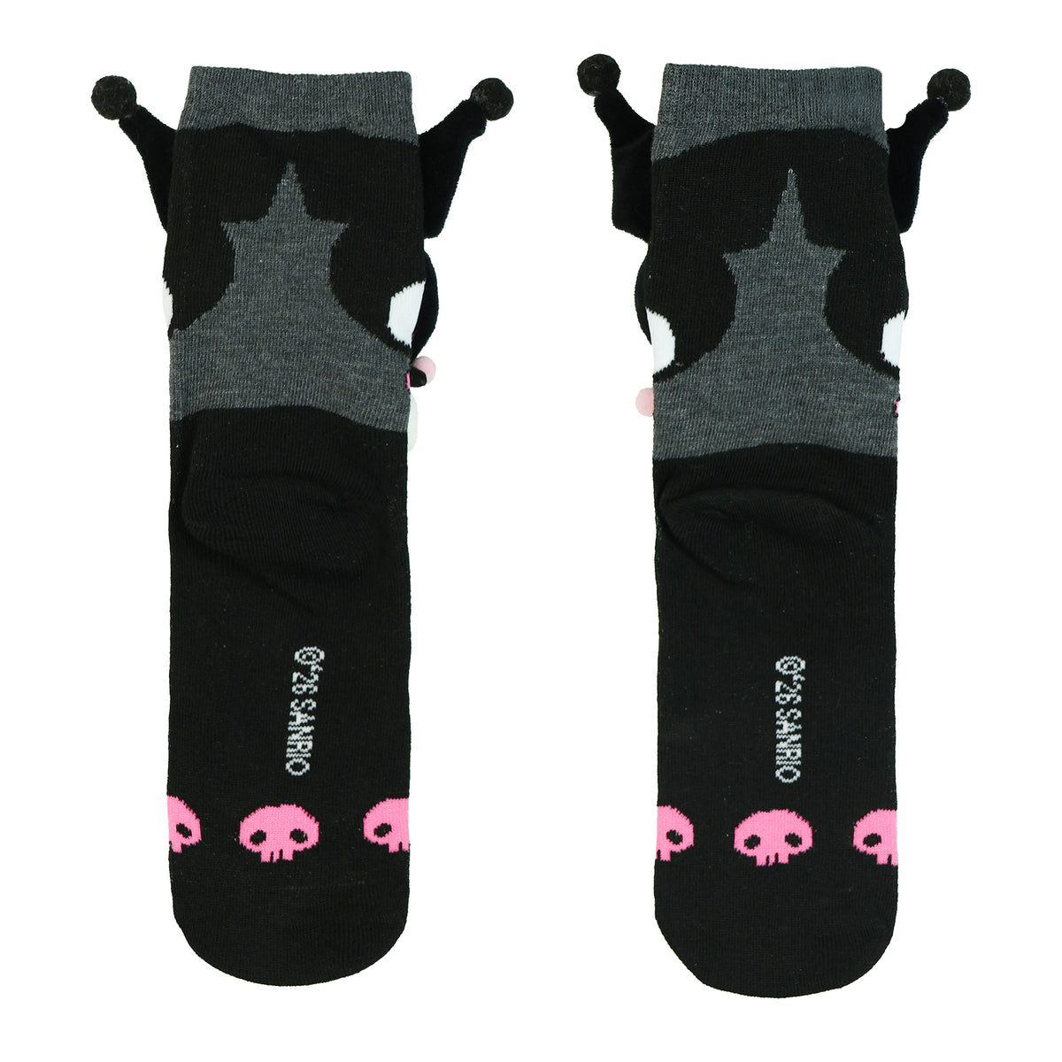 Sanrio Kuromi Crew Socks Women's 3D Plush Character 1 Pair OSFM