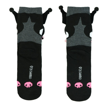 Sanrio Kuromi Crew Socks Women's 3D Plush Character 1 Pair OSFM