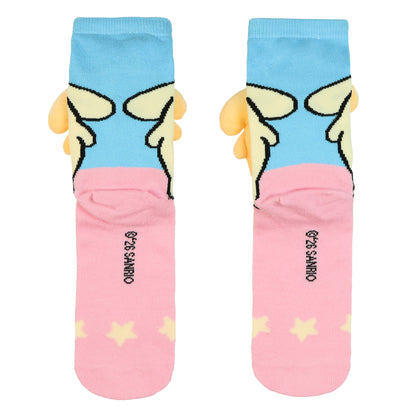Sanrio Pompompurin Crew Socks Women's 3D Plush Character 1 Pair OSFM