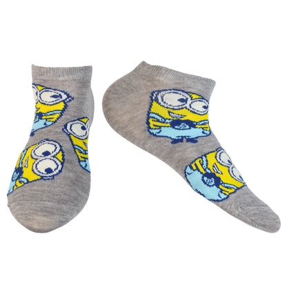 Minions Assorted Character Designs 5 Pack Low Cut Ankle Socks, 5 Pair