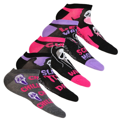Ghostface Assorted Designs 5-Pack Low Cut Ankle Socks Size 4-10, 5 Pair
